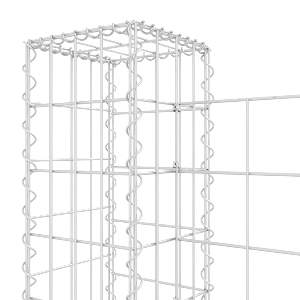 Cesto Gabbione a U con 8 Pali in Ferro 860x20x100 cm