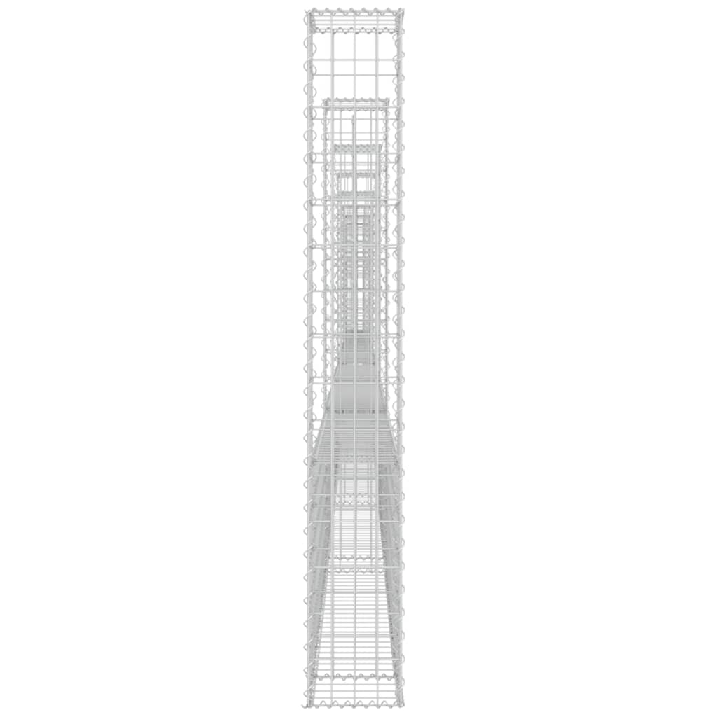 U-shaped gabion with 8 iron poles 860x20x150 cm