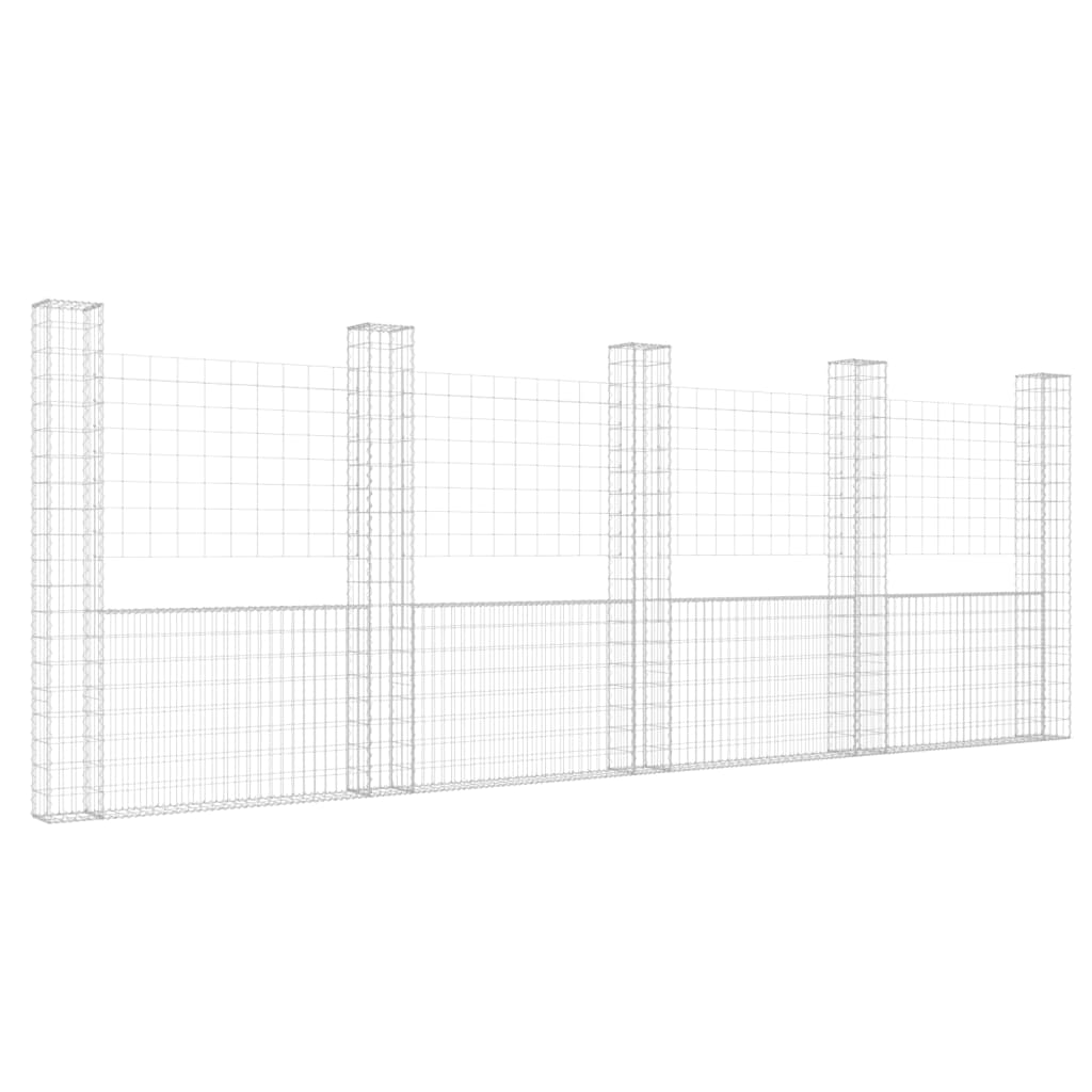 Gabbione a U con 5 Pali in Ferro 500x20x200 cm