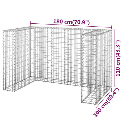 Gabbione per Bidoni in Acciaio Zincato 180x100x110 cm | homemem39