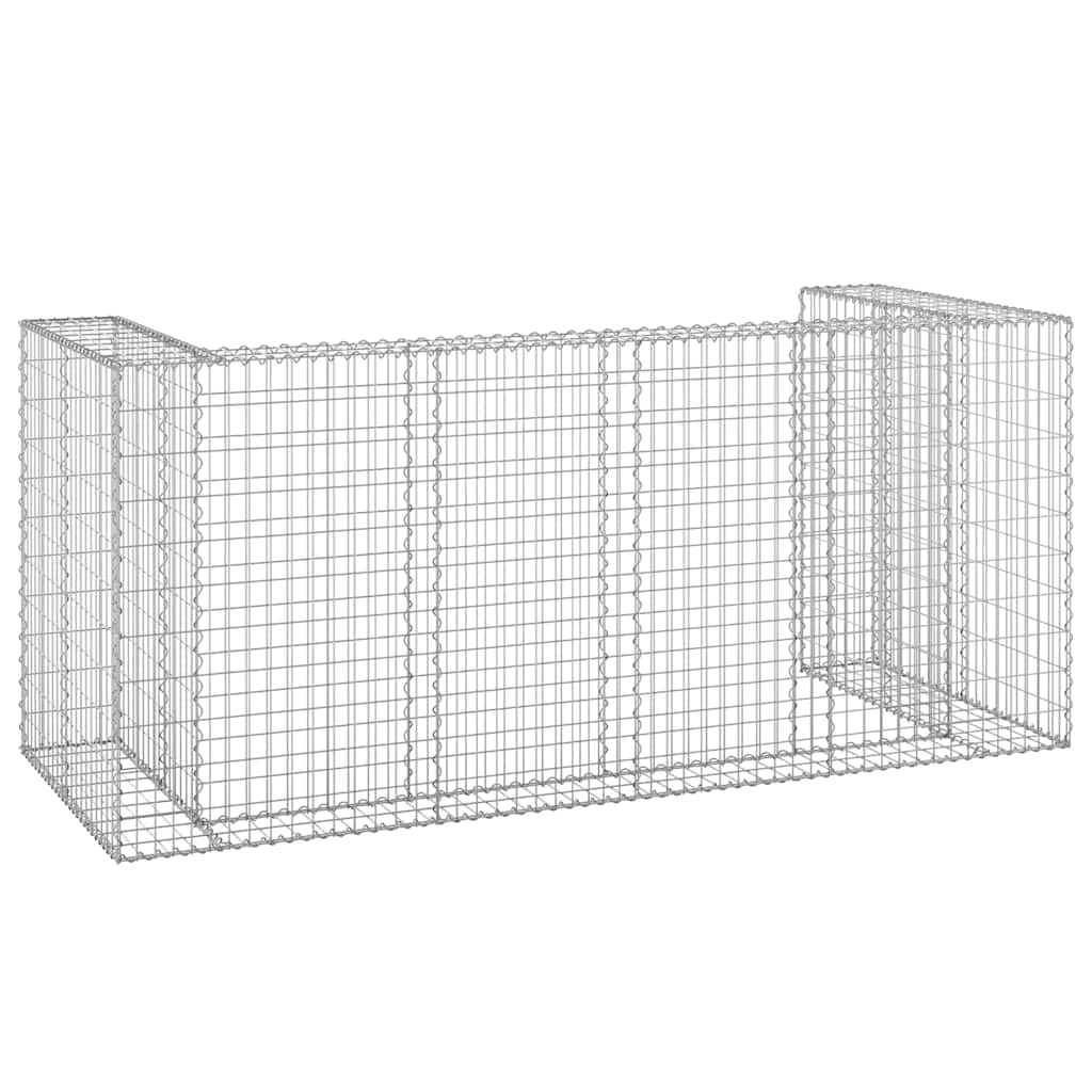 Gabbione per Bidoni in Acciaio Zincato 254x100x110 cm | homemem39