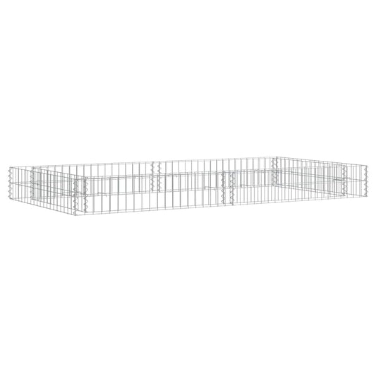 Gabbione Letto Rialzato in Acciaio Zincato 200x100x20 cm | homemem39