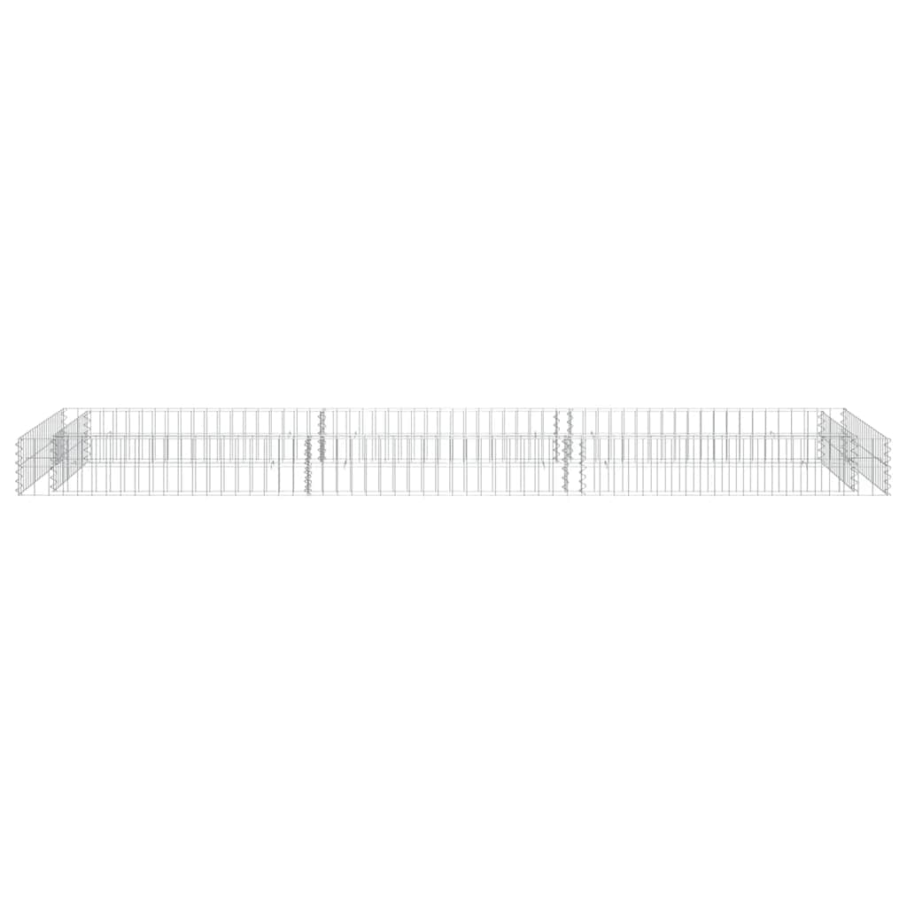 Gabbione Letto Rialzato in Acciaio Zincato 300x100x20 cm | homemem39