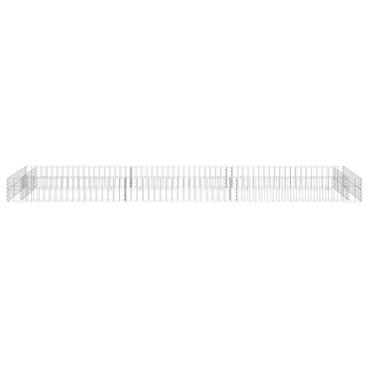 Gabbione Letto Rialzato in Acciaio Zincato 300x100x20 cm | homemem39