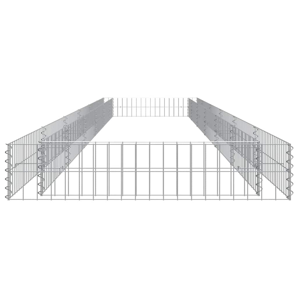 Gabbione Letto Rialzato in Acciaio Zincato 600x100x20 cm | homemem39