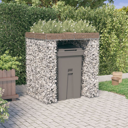 Parete Gabbioni Bidone Spazzatura 110x91x120 cm Ferro Zincato | homemem39