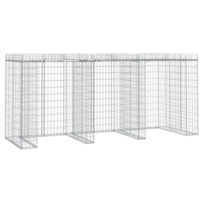 Parete Gabbioni Bidone Spazzatura 270x91x120 cm Ferro Zincato - homemem39
