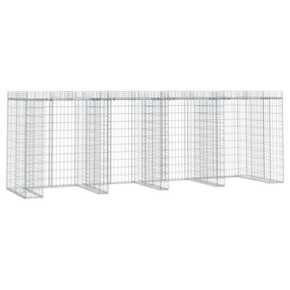 Parete Gabbioni Bidone Spazzatura 350x91x120 cm Ferro Zincato | homemem39