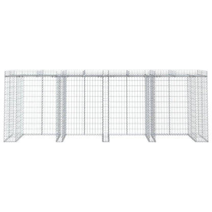 Parete Gabbioni Bidone Spazzatura 350x91x120 cm Ferro Zincato | homemem39