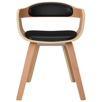 Sedia da Pranzo Nera in Legno Curvato e Similpelle | homemem39