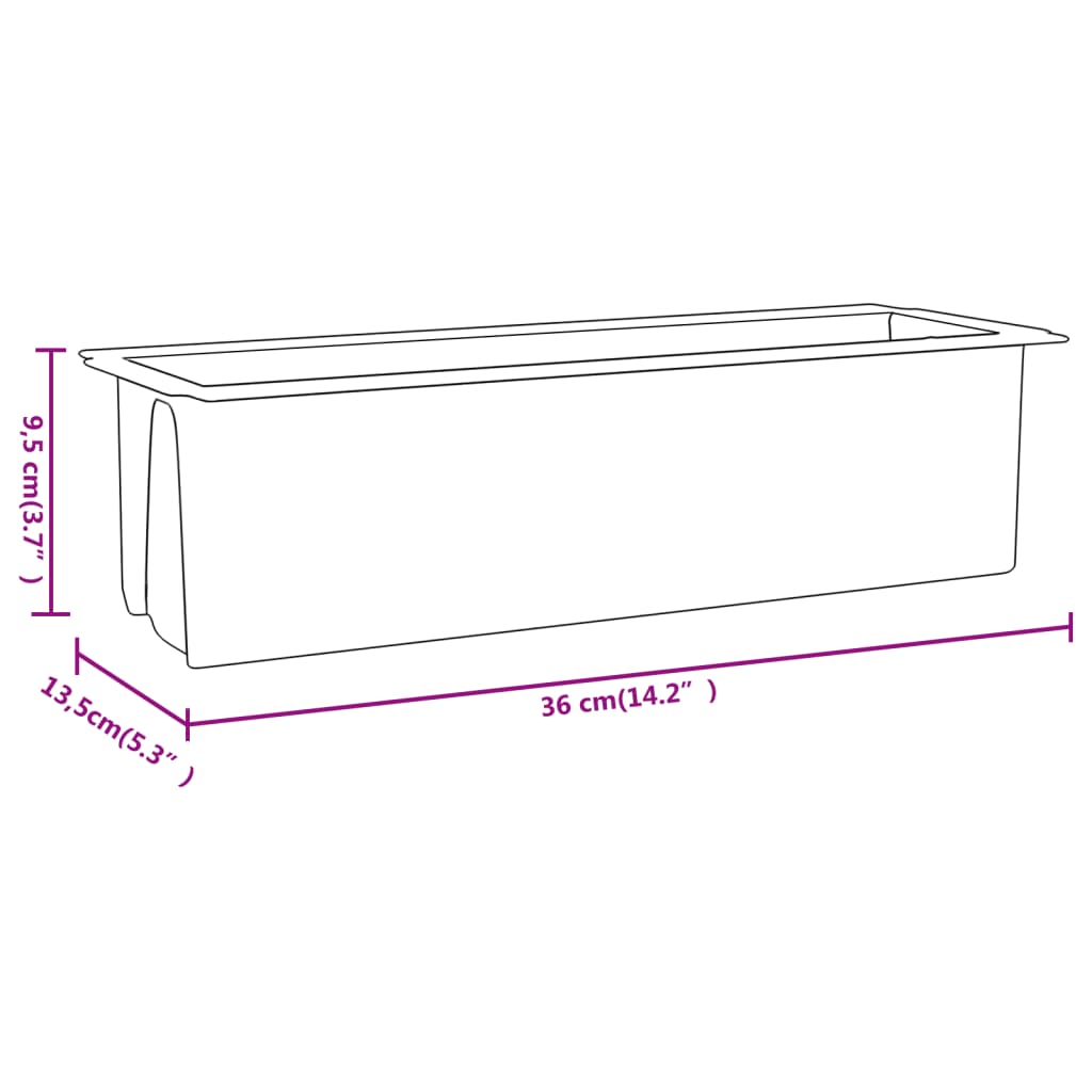 Fioriere per Europallet 12 pz Grigio 36x13,5x9,5 cm in PP - homemem39