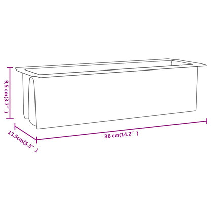 Fioriere per Europallet 12 pz Grigio 36x13,5x9,5 cm in PP - homemem39