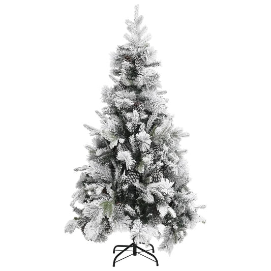 Albero di Natale con Neve Floccata e Pigne 225 cm PVC e PE - homemem39
