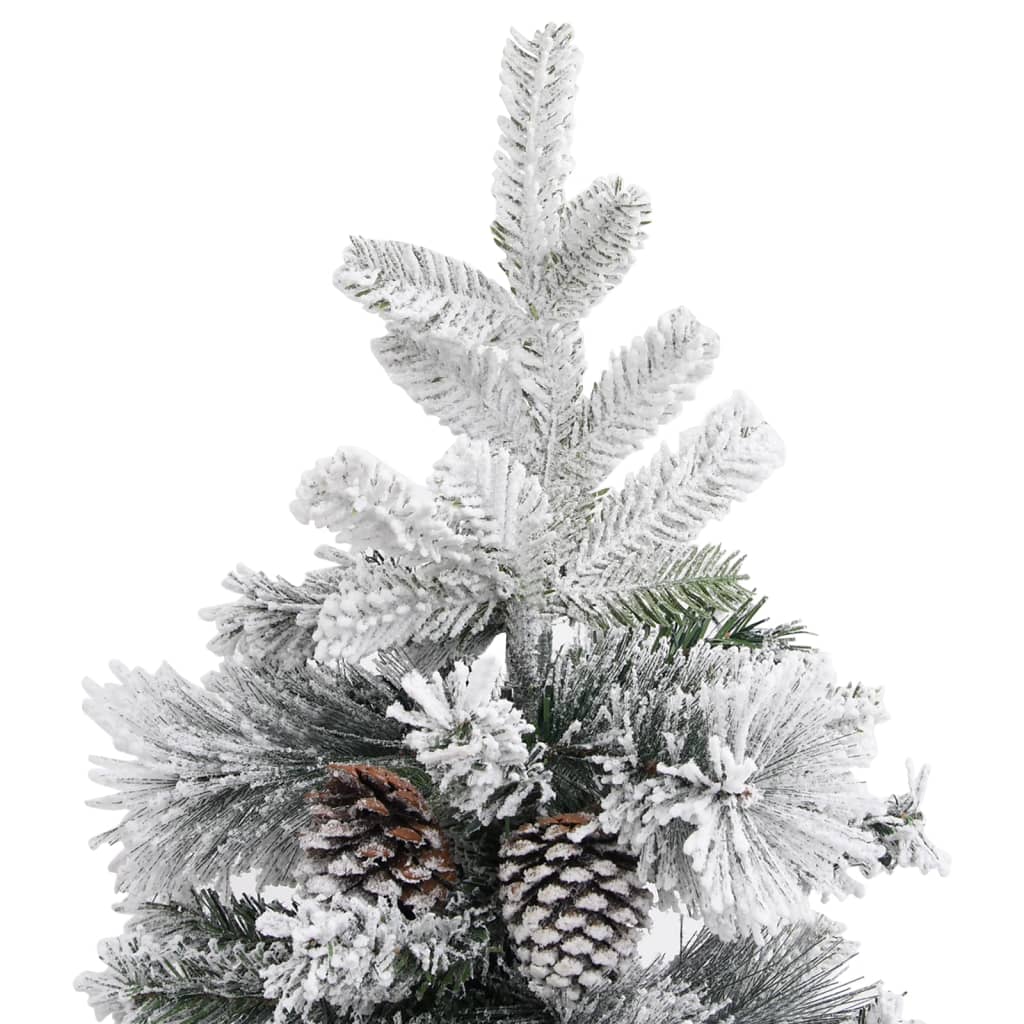 Albero di Natale con Neve Floccata e Pigne 225 cm PVC e PE - homemem39