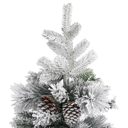 Albero di Natale con Neve Floccata e Pigne 225 cm PVC e PE - homemem39