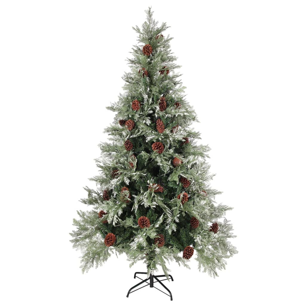 Albero di Natale con Pigne Verde e Bianco 195 cm in PVC e PE - homemem39