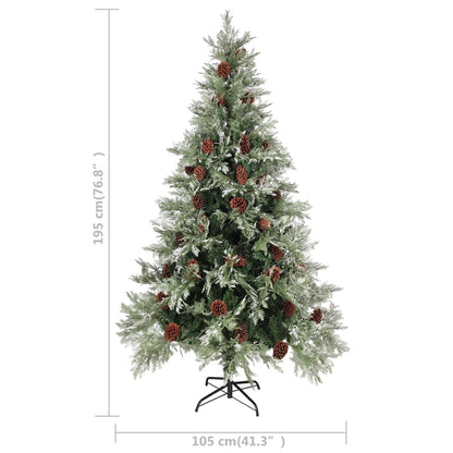 Albero di Natale con Pigne Verde e Bianco 195 cm in PVC e PE - homemem39