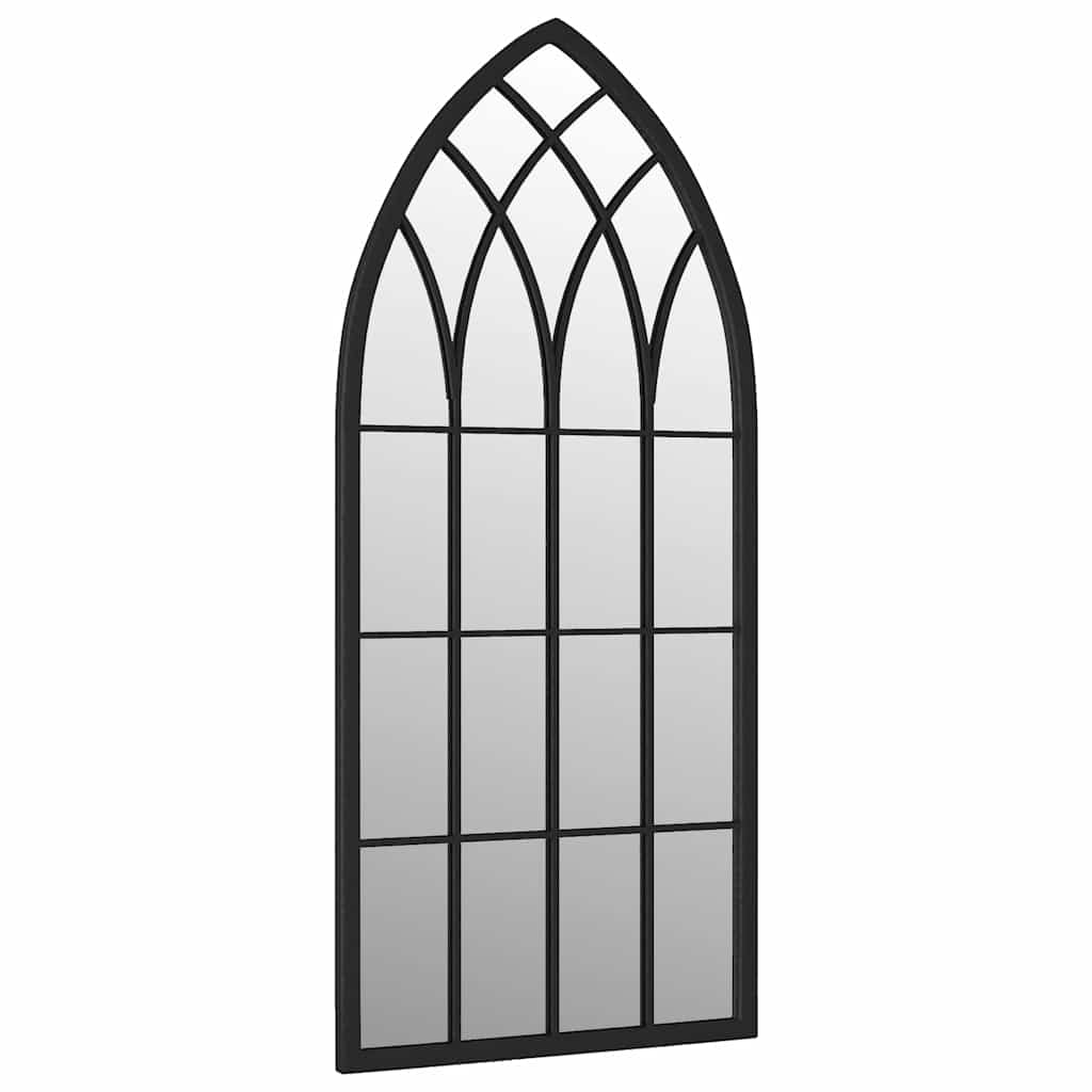 Specchio da Giardino Nero 70x30 cm in Ferro per Uso Esterno | homemem39