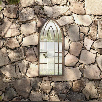 Specchio da Giardino Sabbia 70x30 cm in Ferro per Uso Esterno | homemem39