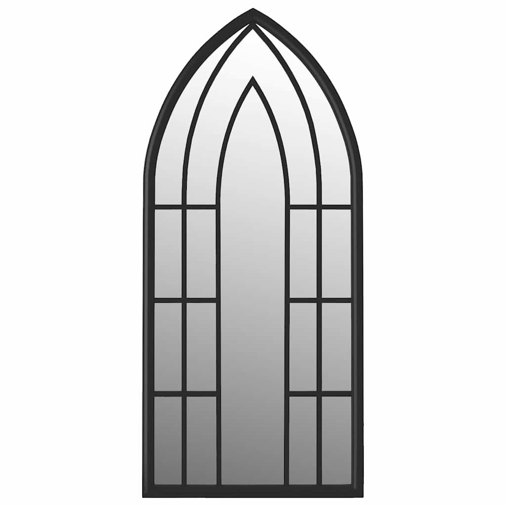 Specchio da Giardino Nero 70x30 cm in Ferro per Uso Esterno | homemem39