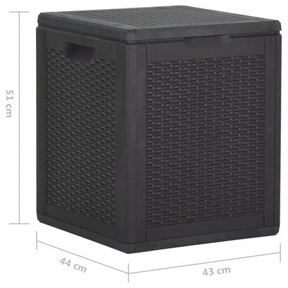 Baule da Giardino 90 L Nero in Rattan PP