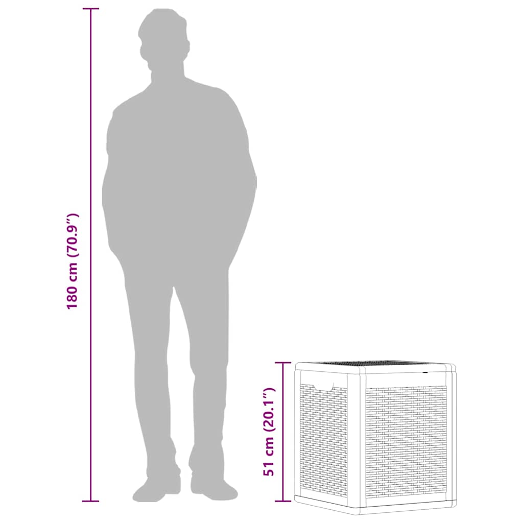 Baule da Giardino 90 L Nero in Rattan PP - homemem39