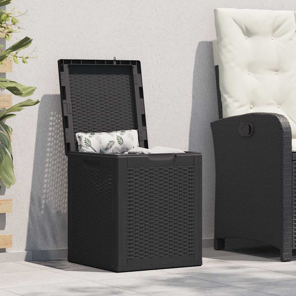Baule da Giardino 90 L Nero in Rattan PP - homemem39