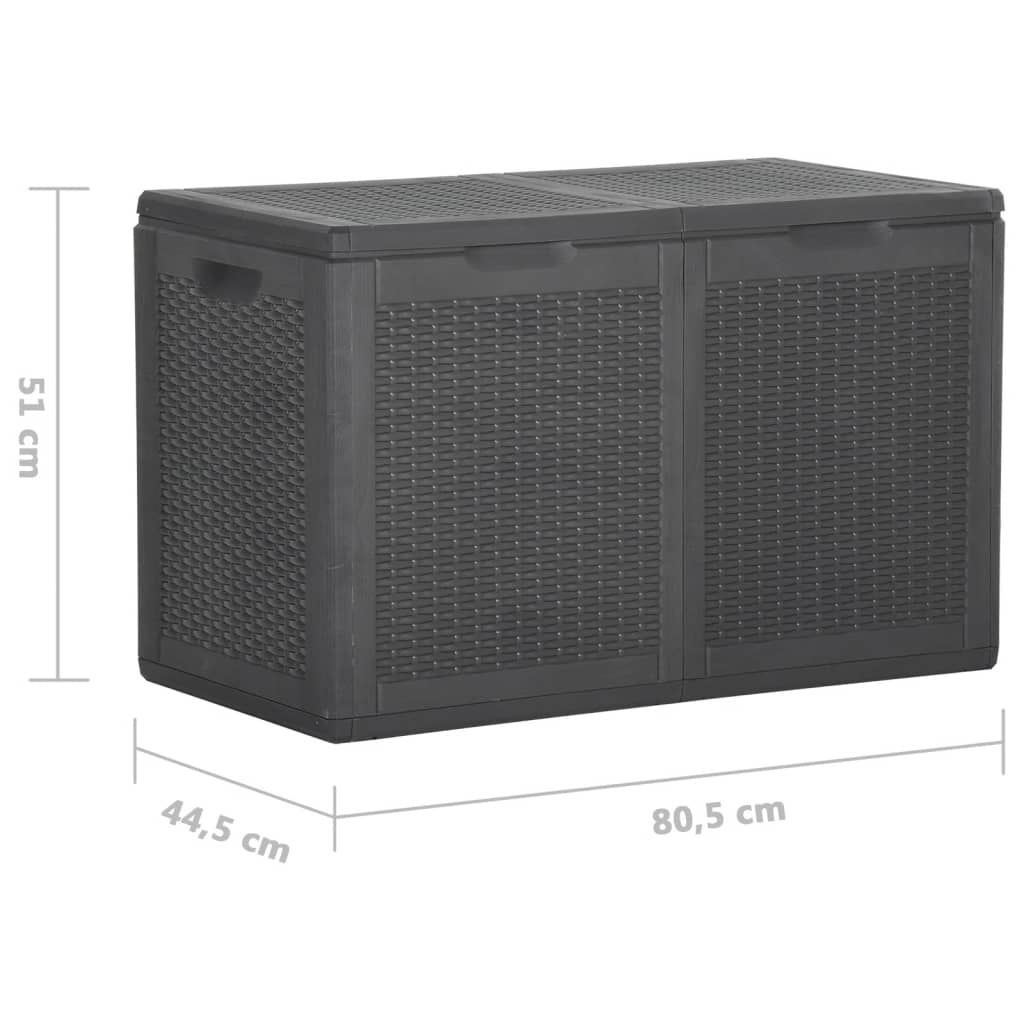 Baule da Giardino 180 L Nero in Rattan PP