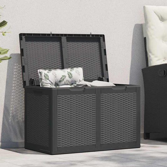 Baule da Giardino 180 L Nero in Rattan PP - homemem39