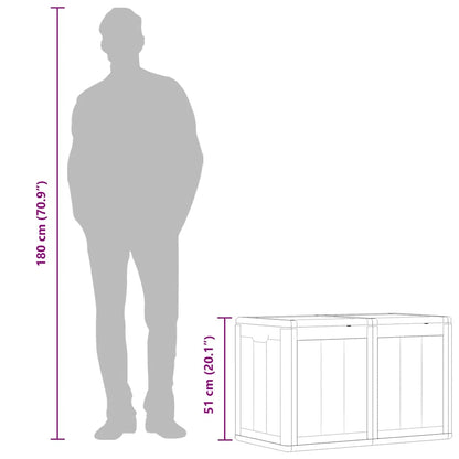 Baule da Giardino 180 L Grigio Aspetto legno in PP