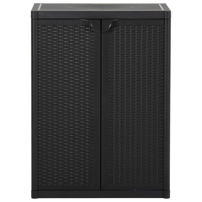 Armadio da Giardino Nero 65x45x88 cm in Rattan PP