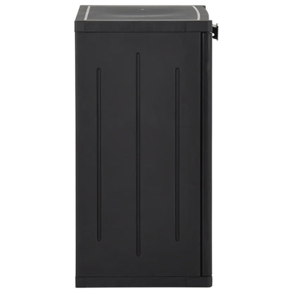 Black Garden Cabinet 65x45x88 cm in PP Rattan