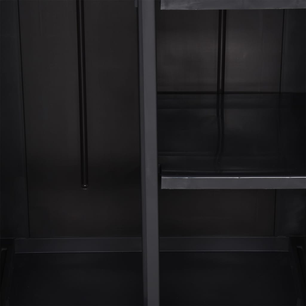 Black Garden Cabinet 65x45x172 cm in PP Rattan