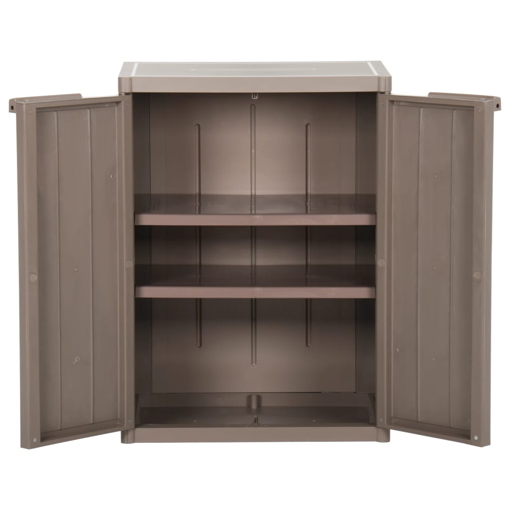 Armadio da Giardino Marrone 65x45x88 cm in PP Aspetto Legno