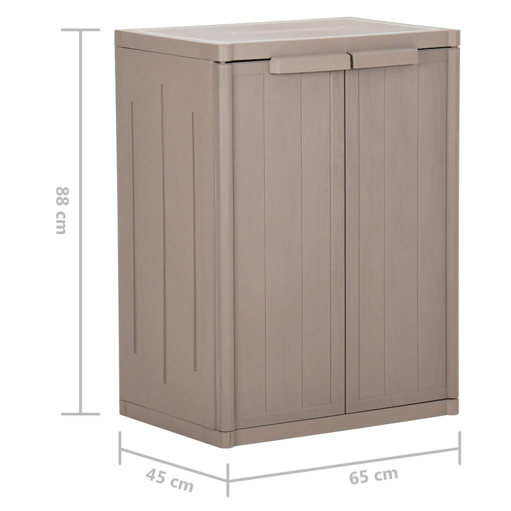Armadio da Giardino Marrone 65x45x88 cm in PP Aspetto Legno