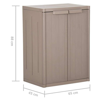 Armadio da Giardino Marrone 65x45x88 cm in PP Aspetto Legno