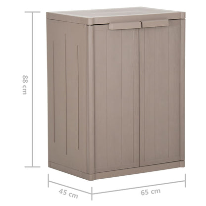 Armadio da Giardino Marrone 65x45x88 cm in PP Aspetto Legno