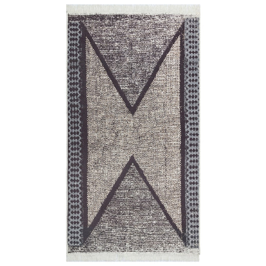 Tappeto Nero e Grigio 120x180 cm in Cotone - homemem39