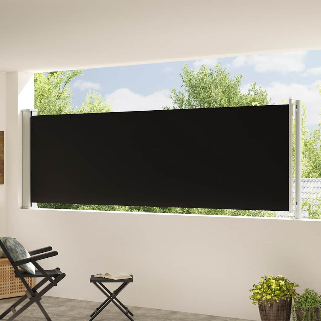 Tenda Laterale Retrattile per Patio 117x600 cm Nera