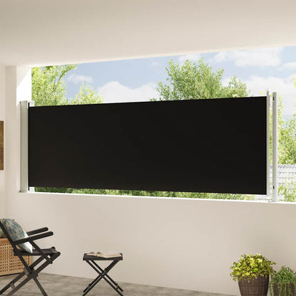 Tenda Laterale Retrattile per Patio 117x600 cm Nera