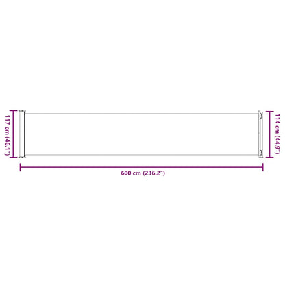 Tenda Laterale Retrattile per Patio 117x600 cm Nera | homemem39