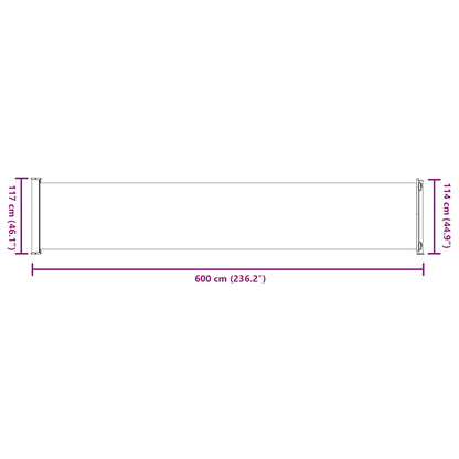 Tenda Laterale Retrattile per Patio 117x600 cm Grigia | homemem39