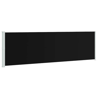 Tenda da Sole Laterale Retrattile per Patio 180x600 cm Nera | homemem39