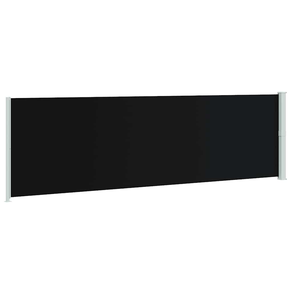 Tenda da Sole Laterale Retrattile per Patio 180x600 cm Nera | homemem39