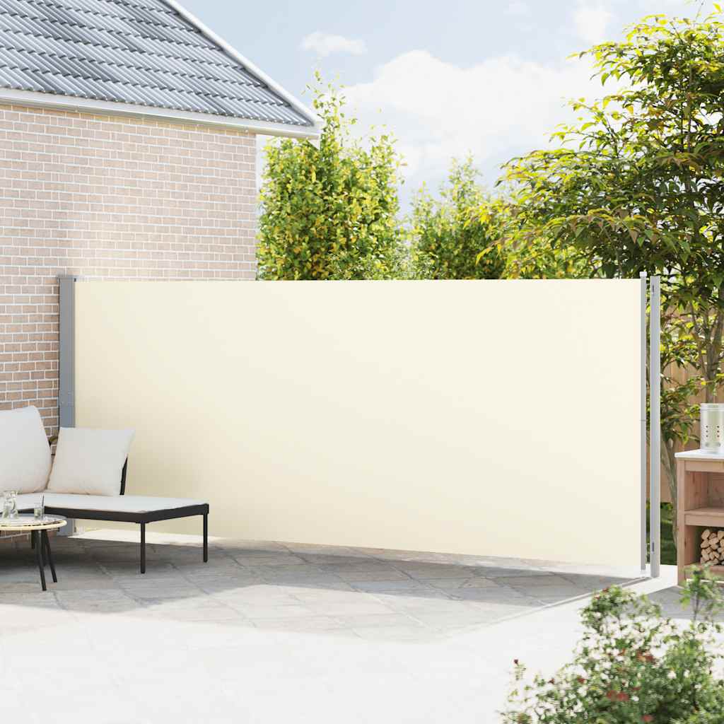 Tenda da Sole Laterale Retrattile per Patio 180x600 cm Crema | homemem39