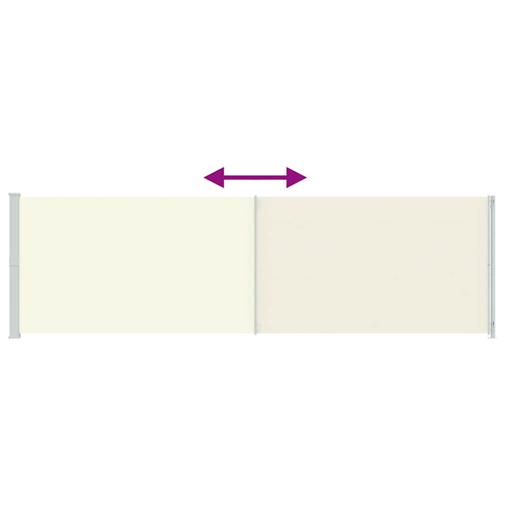 Tenda da Sole Laterale Retrattile per Patio 180x600 cm Crema | homemem39