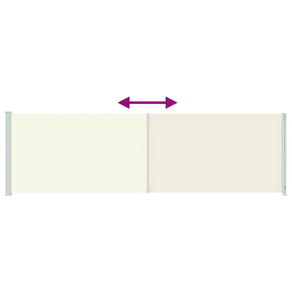 Tenda da Sole Laterale Retrattile per Patio 180x600 cm Crema | homemem39