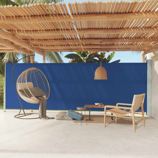 Tenda da Sole Laterale Retrattile per Patio 180x600 cm Blu - homemem39