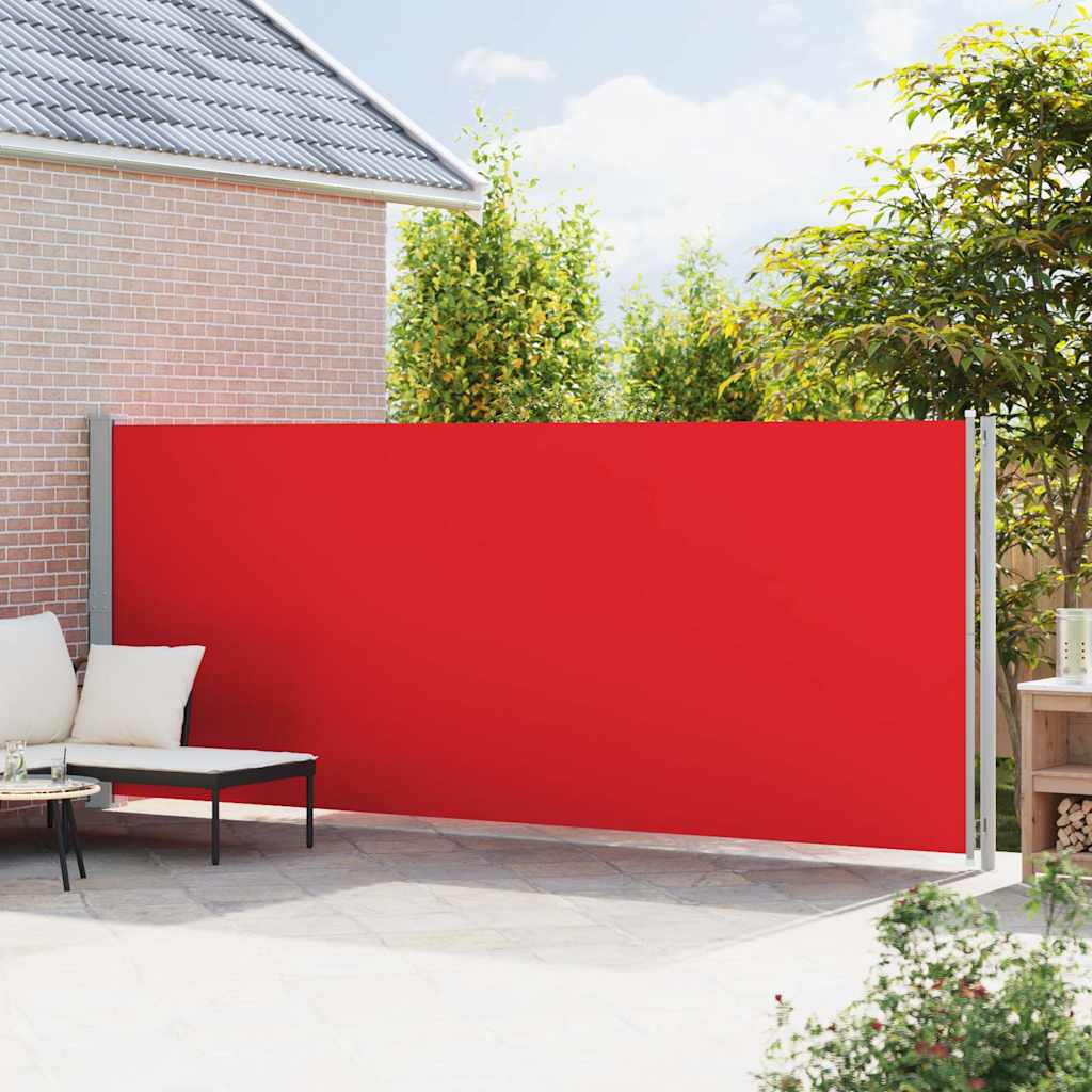 Tenda da Sole Laterale Retrattile per Patio 180x600 cm Rossa | homemem39