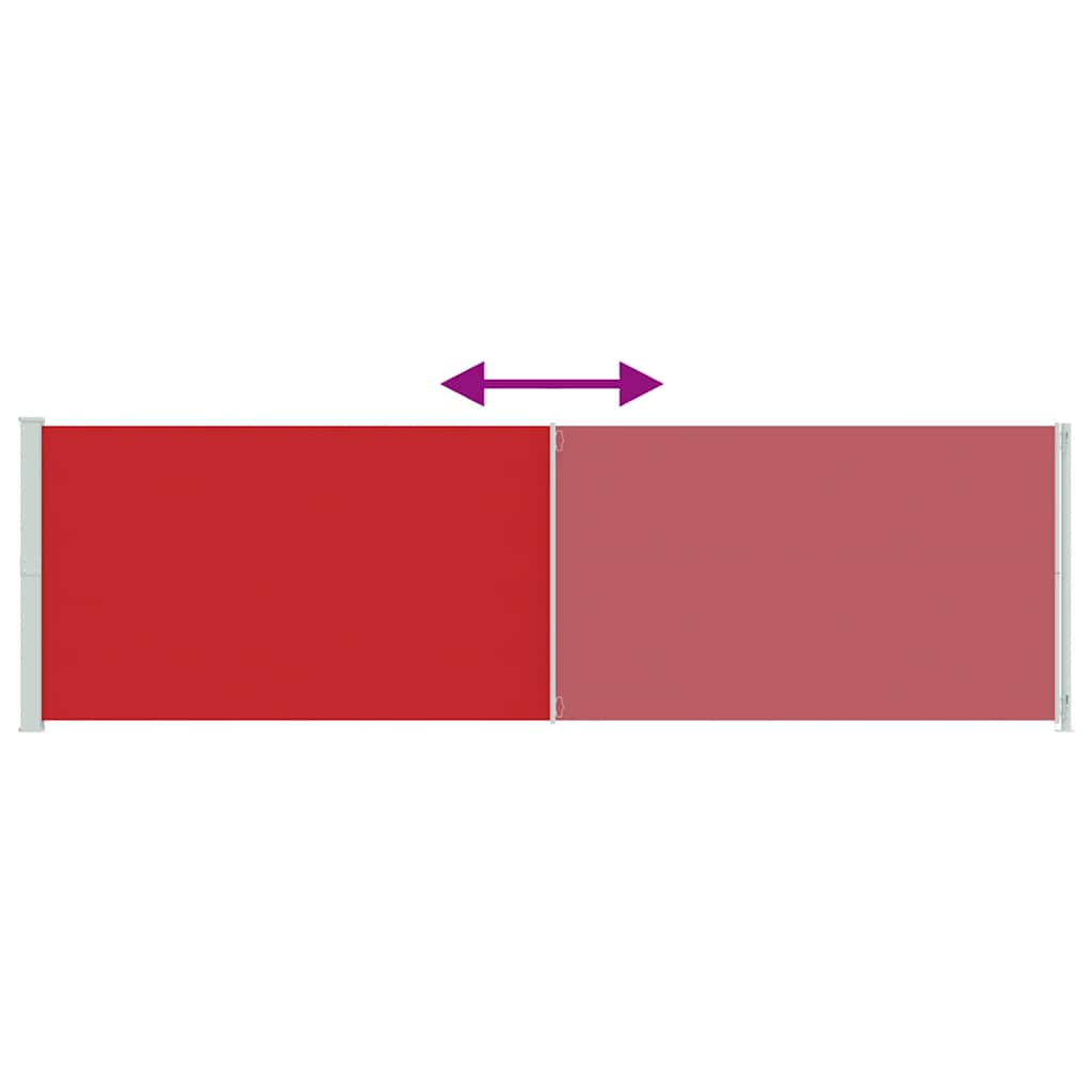 Tenda da Sole Laterale Retrattile per Patio 180x600 cm Rossa | homemem39